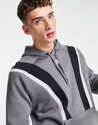 adidas Training Earth Shades fleece hoodie in gray