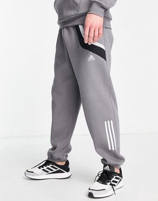 adidas Training fleece sweatpants in gray