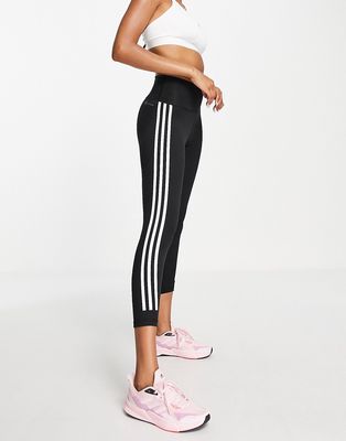 adidas Training Icons 3-Stripes leggings in black