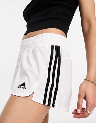 adidas Training Pacer 3inch shorts in white