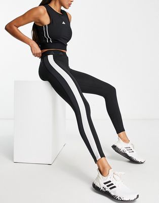 adidas Training Techfit color block high rise leggings in black and white
