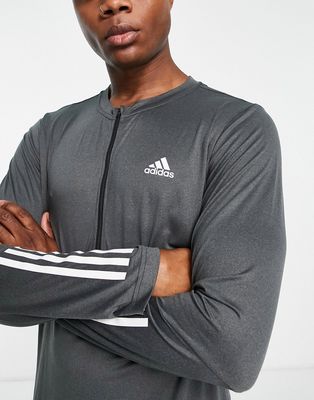 adidas Training Train 365 1/4 zip long sleeve t-shirt in black