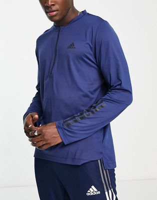adidas Training Train 365 long sleeve 1/4 zip sweat in navy
