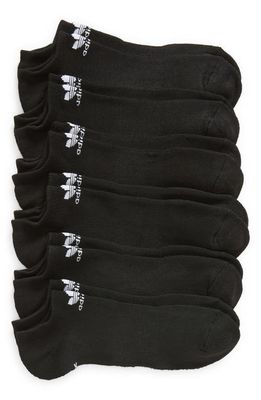adidas Trefoil 6-Pack No-Show Socks in Black