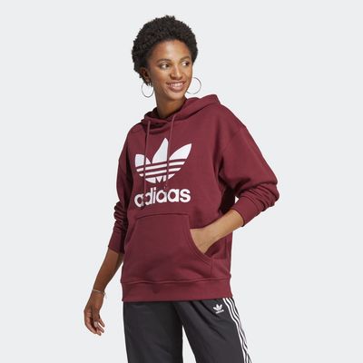 adidas Trefoil Hoodie Shadow Red S Womens