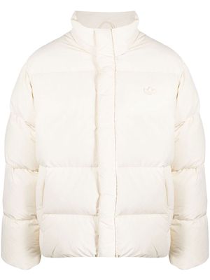 adidas trefoil logo padded jacket - White