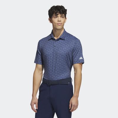 adidas Ultimate365 Allover Print Golf Polo Shirt Collegiate Navy S Mens