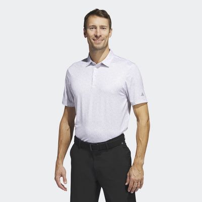 adidas Ultimate365 Allover Print Golf Polo Shirt White S Mens