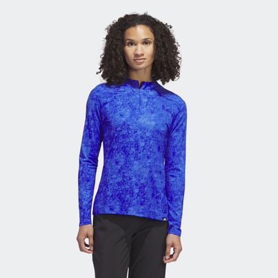 adidas Ultimate365 Tour Long Sleeve Printed Golf Shirt Lucid Blue XS Womens