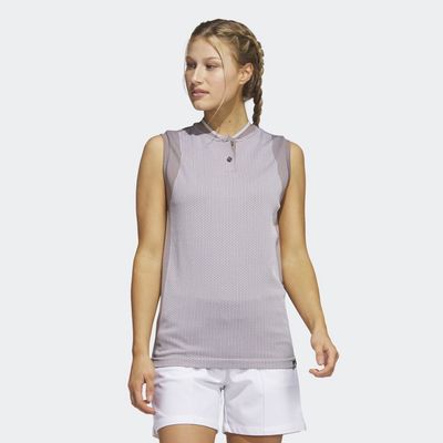 adidas Ultimate365 Tour Sleeveless Primeknit Polo Shirt Earth Strata XS Womens