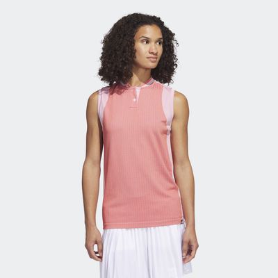 adidas Ultimate365 Tour Sleeveless Primeknit Polo Shirt Preloved Red M Womens