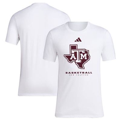 adidas White Texas A & M Aggies 2023 On Court Bench Fresh T-Shirt