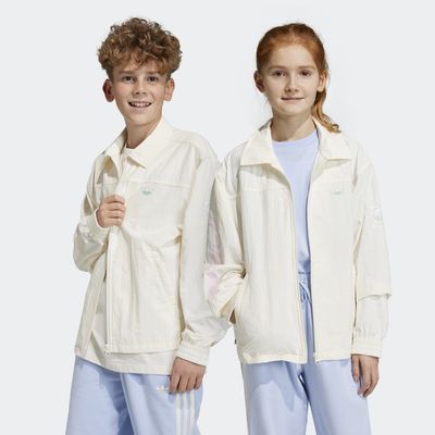 adidas Woven Graphic Print Jacket Chalk White XL Kids