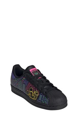 adidas x Disney Kids' Embroidered Mickey Superstar Sneaker in Black/White/Yellow