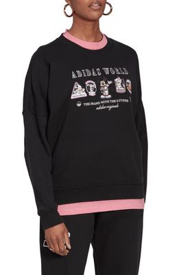 adidas x Disney Loose Cotton Sweatshirt in Black