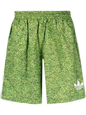 adidas x Kerwin Frost grass-print track shorts - Green