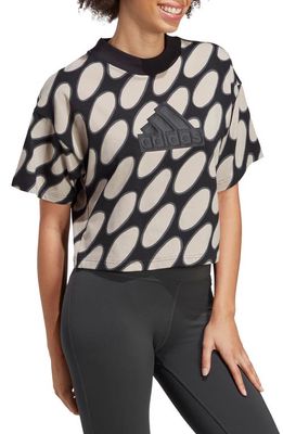 adidas x Marimekko Crop T-Shirt in Light Brown/Black/Grey Six