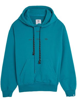adidas x SFTM logo-print hoodie - Blue