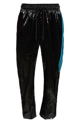 Adidas x Song For the Mute x Song for the Mute Shiny Track Pants in Black/Active Teal