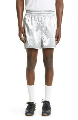 ADIDAS X WALES BONNER 3-Stripes Metallic Shorts in Silver Met