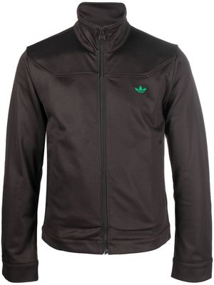 adidas x Wales Bonner embroidered trefoil zipped jacket - Brown