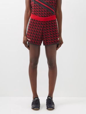 Adidas X Wales Bonner - Logo-embroidered Jacquard-knit Shorts - Womens - Red Multi