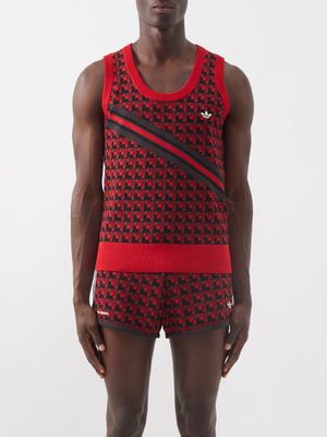 Adidas X Wales Bonner - Striped Jacquard-knit Tank Top - Mens - Red Multi