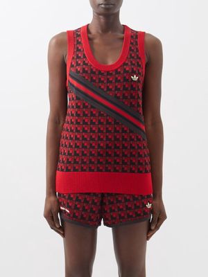 Adidas X Wales Bonner - Striped Jacquard-knit Tank Top - Womens - Red Multi