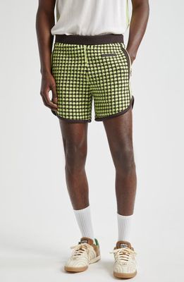 ADIDAS X WALES BONNER x Wales Bonner Textured Knit Shorts in Semi Frozen Yellow/night Brown 