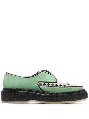Adieu Paris Pipe-trim lace-up shoes - Green