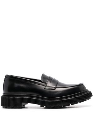 Adieu Paris ridged-sole penny leather loafers - Black