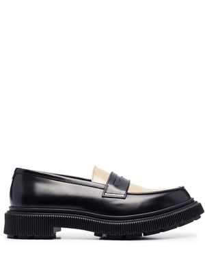 Adieu Paris two-tone leather Penny loafers - Black