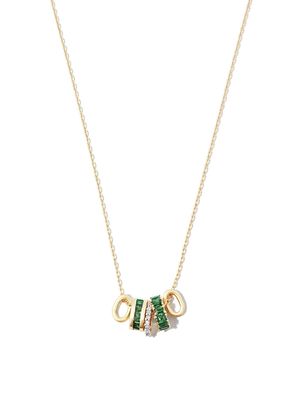 ADINA REYTER 14kt yellow gold emerald and diamond rager necklace