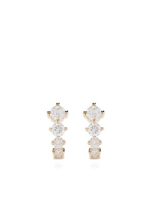 Adina Reyter 14kt yellow gold J-shaped diamond hoop earrings