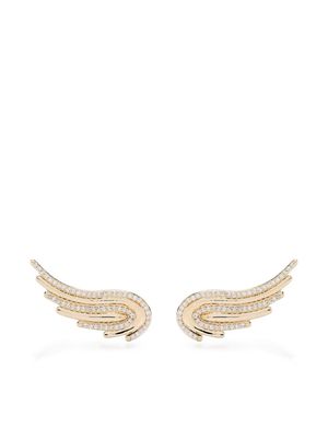 Adina Reyter 14kt yellow gold Large Flight Wings diamond earrings