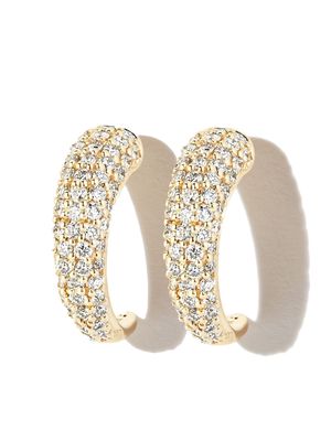 ADINA REYTER 14kt yellow gold thorn diamond huggie hoop earrings