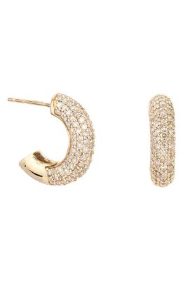 Adina Reyter Chunky Diamond Pavé Hoop Earrings in Yellow Gold