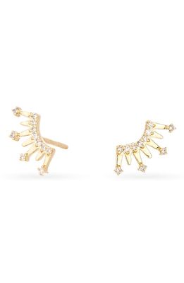 Adina Reyter Crown Post Earrings in Yellow Gold