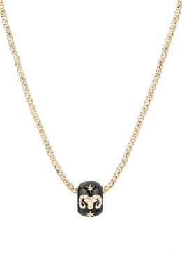 Adina Reyter Diamond Zodiac Pendant Necklace in Yellow Gold /Aries 