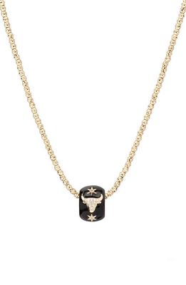 Adina Reyter Diamond Zodiac Pendant Necklace in Yellow Gold /Taurus 