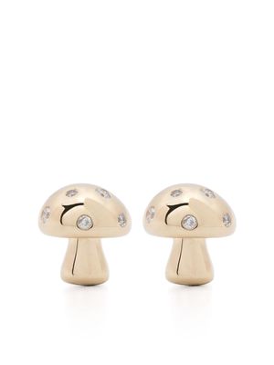 Adina Reyter Enchanted Mushroom diamond stud earrings - Gold