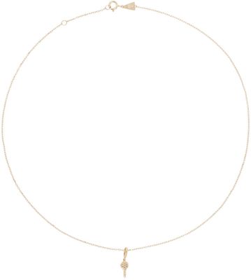 Adina Reyter Gold Bead Party Pavé Key Necklace