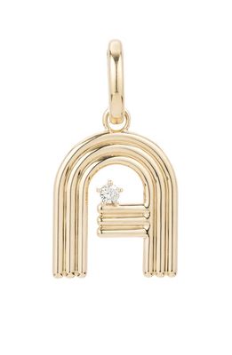 Adina Reyter Groovy Initial Diamond Pendant Charm in Yellow Gold - A 