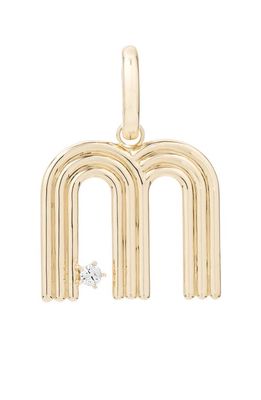 Adina Reyter Groovy Initial Diamond Pendant Charm in Yellow Gold - M 