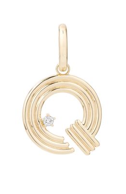 Adina Reyter Groovy Initial Diamond Pendant Charm in Yellow Gold - Q 