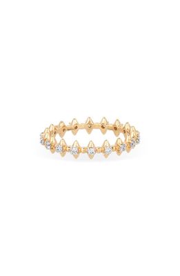 Adina Reyter London Thin Diamond Spike Eternity Ring in Yellow Gold