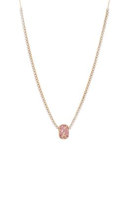 Adina Reyter Pavé Diamond Charm Necklace in Yellow Gold/Pink 