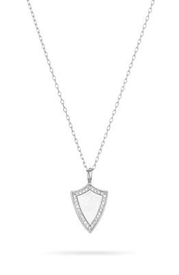 Adina Reyter Pavé Diamond Shield Pendant Necklace in Sterling Silver