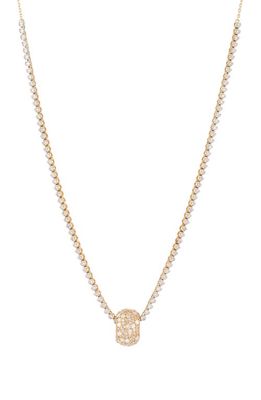 Adina Reyter Pavé Pink Sapphire & Diamond Charm Necklace in Yellow Gold