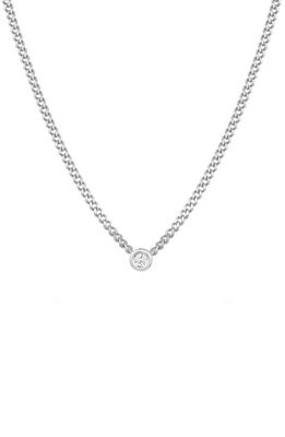 Adina Reyter Round Bezel Set Lab Created Diamond Necklace in Silver